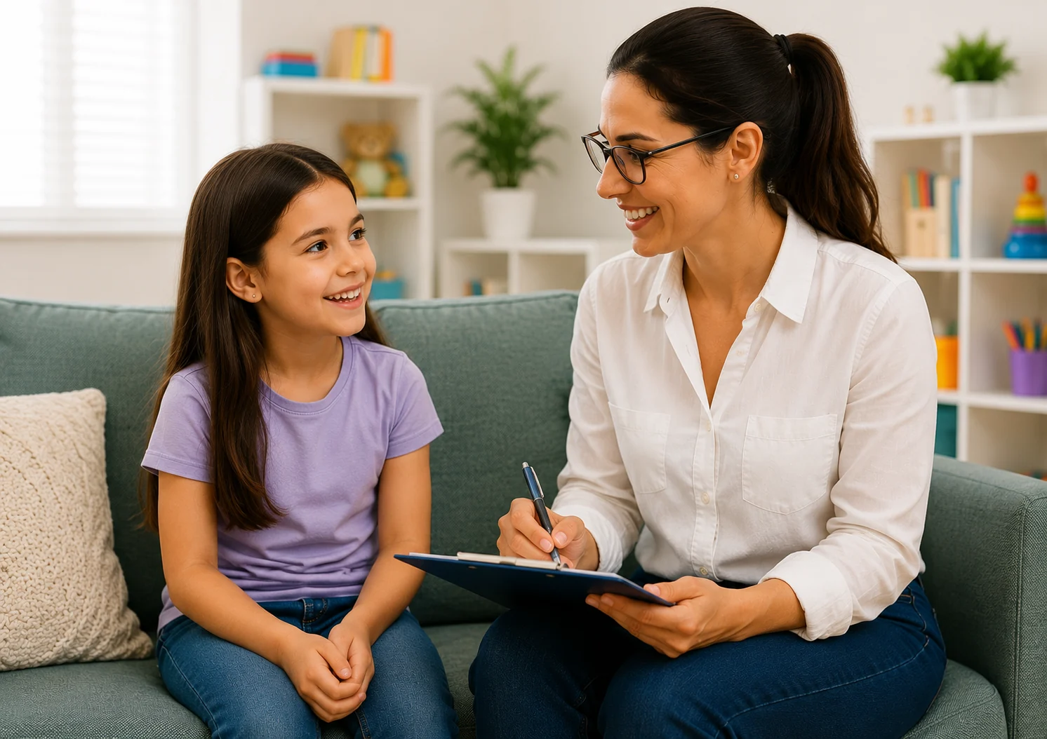 Criança em atendimento de psicologia infantil