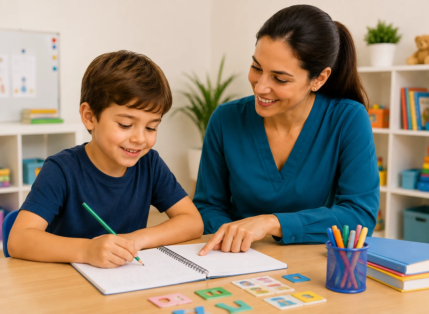 Criança em atendimento de psicopedagogia